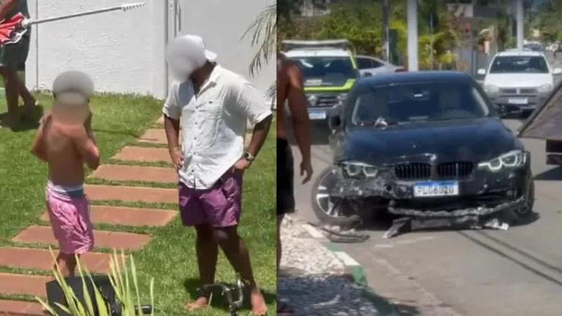 Adolescente dirige BMW, atropela dois trabalhadores em condomínio de luxo e deixa vítimas graves