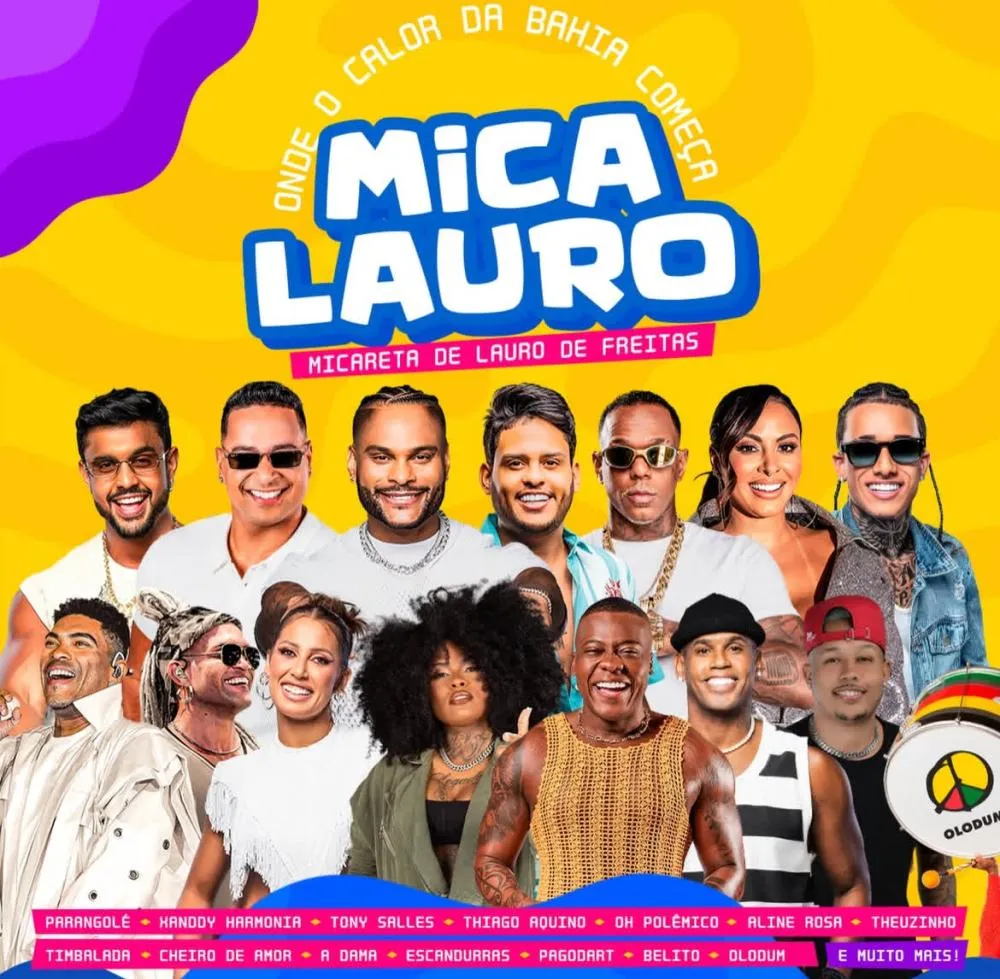 Micareta de Lauro de Freitas terá Xanddy, Parangolé, Alinne Rosa e outras atrações