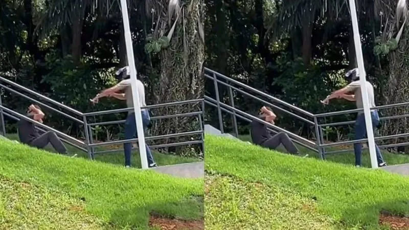 Influenciador registra momento em que policial captura suspeito na Avenida Paralela